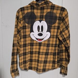 Disney Mickey Mouse Yellow and Black Plaid Shirt